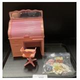 Mattel Barbie Rolltop Desk w/ Chair & Accessories.