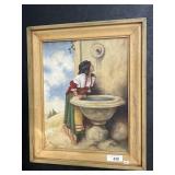 Artist Signed Oil On Board Spanish Painting.