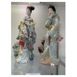 Pair of Porcelain Asian Geisha Figures.