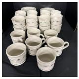 (23) Longaberger Pottery Mugs & Saucers.