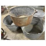 (3) Galvanized Circular Bins.
