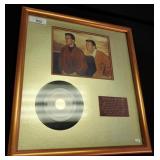 Signed Framed Righteous Brothers Memorabilia.