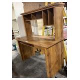 Wooden Computer Desk w/ Shelving & Drawers.