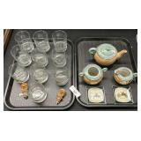 Whiskey Glasses, Carved Spouts, Mapleware.