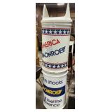 Pair Of Metal Advertising Monroe Waste Drums.