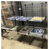 Wire Rack Shelving Unit, 2 Vinyl Records.