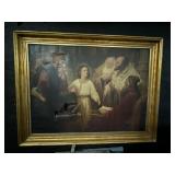 Early Oil on Canvas Religious Painting.