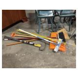 Mallet, Brooms, Snow Shovel, Yard Markers.