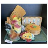 Folk Art Country Rooster, Chicken Decor.