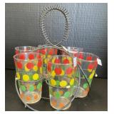Retro Polka Dot Glasses, Metal Caddy.