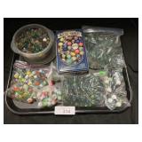 Vintage Glass & Milk Glass Marbles.