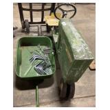 Vintage Metal John Deere Toy Pedal Tractor w/