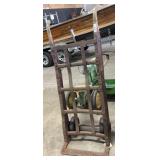 Wooden Handled Metal Barrel/Feed Bag Cart.