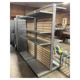 Pair Of Large Double Sided Metal Shelving.
