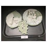 Bisque Porcelain Arnart Like Wall Plaques.