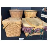 (5) Hand Woven Longaberger Baskets.