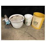 Garden Pot, Gnome, Garbage Cans.