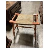 Vintage Woven Rush Bench.