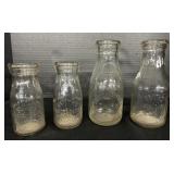 Vintage Local Glass Milk Bottles.