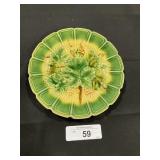 Antique Serreguemines Scalloped Majolica Plate.