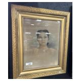 Antique Portrait of Woman w/ Gilt Frame.