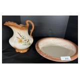 Vintage Floral  Wash Basin & Pitcher.