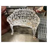 White Cast Iron Outdoor Settee Some Rust.