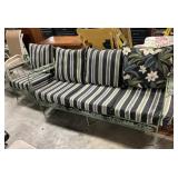 Green Wrought Iron Chair & Sofa Set.