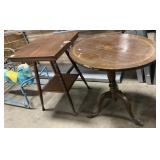 Oak Spindle Leg Parlor Table, Wooden Tilt Top