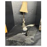 Blue Decorated Ink Well, 24in Cast Aluminum