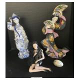 2 Fine Porcelain Chinese Geisha Figures,