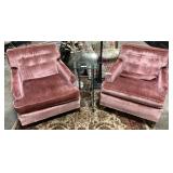 2 Rose Colored Upholstered Chairs.