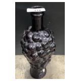 Large Grape Design Purple Glass Bottle.: Glass