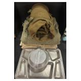 Vintage US Army Tent Halves, Wool Sleeping Bag,