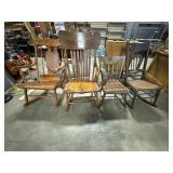 (4) Antique Wooden Rocking Chairs.