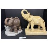 Vintage Plaster & Ceramic Elephant.