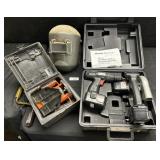 Cordless Saw & Drill, Router, Welding Mask.