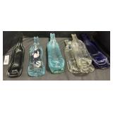 (12) Flattened Glass Bottle Art Dishes.