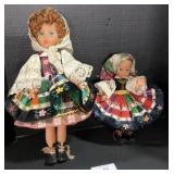 Pair Of Polish Dolls In Embroidered Dresses.