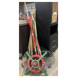 Shovels, Yard Tools, Metal Tree Stand, Fish Net