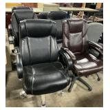 6 Executive Leather Office Chairs W/Arms.