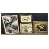 Oil On Canvas, Stitch Art, Waterfall Print.