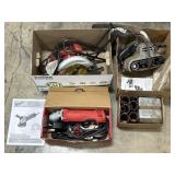 Milwaukee Grinder, Circular Saw, Sander.