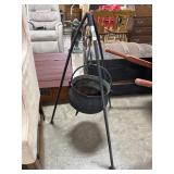 Cast Steel Cauldron & Tripod.