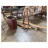 VTG Wooden Nail Keg, Primitive Wooden Drying Rack.