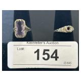 14K White Gold Amethyst & 10K Diamond Rings