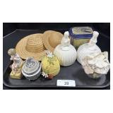 Trinket Boxes, Wicker Hats, Buttons.