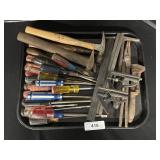 Hammers, Screw Drivers, Rulers, Pliers.