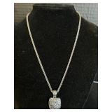 Sterling Silver & 14K Gold Pendant & Chain.