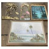 Signed Coastal Paintings, Mirror, Wall Art.